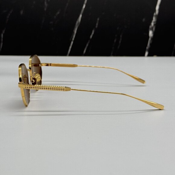 NEW VALENTINO VLS-122C GOLD BROWN WOMEN SUNGLASSES